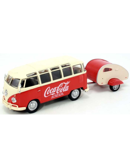 Volkswagen VW, Samba Bus mit Wohnwagen, 1/43